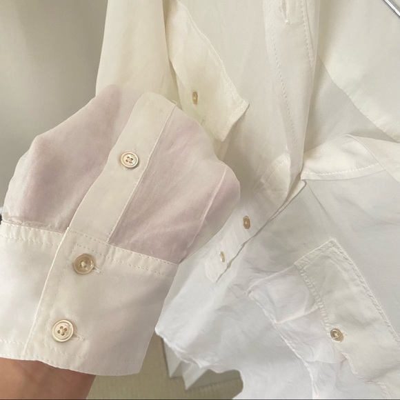 WILFRED FREE White Button Up Shirt Flowy Blouse - Picture 2 of 8